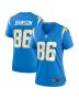 Cornelius Johnson 86 Los Angeles Chargers Women’s Game Jersey – Powder Blue