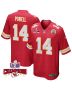 Cornell Powell 14 Kansas City Chiefs Super Bowl LVIII Champions 4 Stars Patch Game Men Jersey – Red