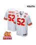 Creed Humphrey 52 Kansas City Chiefs Super Bowl LVIII Champions 4X Game YOUTH Jersey – White