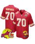 D.J. Humphries 70 Kansas City Chiefs Super Bowl LIX New Orleans Patch Game Men Jersey – Red