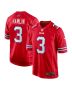 Damar Hamlin 3 Buffalo Bills Men Alternate Game Jersey – Red