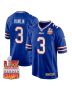 Damar Hamlin 3 Buffalo Bills Super Bowl LIX Champions Patch Game Men Jersey – Royal