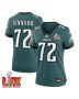 Darian Kinnard #72 Philadelphia Eagles Super Bowl LIX Women’s Jersey – Midnight Green