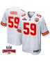Darius Harris 59 Kansas City Chiefs Super Bowl LVIII Champions 4 Stars Patch Game Men Jersey – White