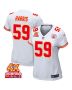 Darius Harris 59 Kansas City Chiefs Super Bowl LVIII Champions 4X Game Women Jersey – White