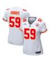 Darius Harris 59 Kansas City Chiefs Super Bowl LVIII Patch Game Women Jersey – White