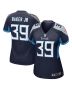 Darrell Baker Jr 39 Tennessee Titans Women’s Game Jersey – Navy