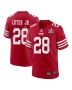 Darrell Luter Jr. 28 San Francisco 49ers Super Bowl LVIII Patch Game Men Jersey – Scarlet