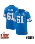 David Bada #61 Detroit Lions Super Bowl LIX YOUTH Jersey – Blue