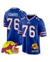 David Edwards 76 Buffalo Bills Super Bowl LIX New Orleans Patch Game Men Jersey – Royal