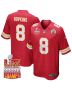 DeAndre Hopkins 8 Kansas City Chiefs Super Bowl LIX Champions Patch Game Men Jersey – Red