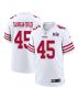 Demetrius Flannigan-Fowles 45 San Francisco 49ers Super Bowl LVIII Patch Game Men Jersey – White