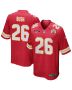 Deon Bush 26 Kansas City Chiefs AFC Champions Patch Game Men Jersey – Red
