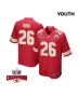 Deon Bush 26 Kansas City Chiefs Super Bowl LVIII Champions 4 Stars Patch Game YOUTH Jersey – Red