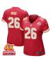 Deon Bush 26 Kansas City Chiefs Super Bowl LVIII Champions 4X Game Women Jersey – Red