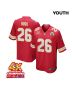 Deon Bush 26 Kansas City Chiefs Super Bowl LVIII Champions 4X Game YOUTH Jersey – Red