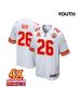 Deon Bush 26 Kansas City Chiefs Super Bowl LVIII Champions 4X Game YOUTH Jersey – White