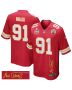 Derrick Nnadi 91 Kansas City Chiefs Super Bowl LIX Champions Patch ‘New Orleans – Where Passion Ignites’ EMBROIDERED Game Men Jersey – Red
