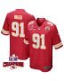 Derrick Nnadi 91 Kansas City Chiefs Super Bowl LVIII Champions 4 Stars Patch Game Men Jersey – Red
