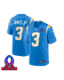 Derwin James Jr. 3 Los Angeles Chargers 2025 Pro Bowl Patch Game Men Jersey – Powder Blue