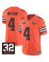 Deshaun Watson 4 Cleveland Browns Jim Brown Memorial Patch Game Men Jersey – Orange