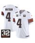 Deshaun Watson 4 Cleveland Browns Jim Brown Memorial Patch Game Men Jersey – White