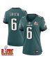 DeVonta Smith #6 Philadelphia Eagles Super Bowl LIX Women’s Jersey – Midnight Green
