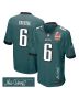 DeVonta Smith 6 Philadelphia Eagles Super Bowl LIX Champions Patch ‘New Orleans – Where Passion Ignites’ EMBROIDERED Game Men Jersey – Midnight Green