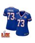 Dion Dawkins #73 Buffalo Bills Super Bowl LIX Women’s Jersey – Royal