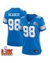 DJ Reader #98 Detroit Lions Super Bowl LIX Women’s Jersey – Blue