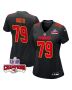 Donovan Smith 79 Kansas City Chiefs Super Bowl LVIII Champions 4 Stars Patch Fashion Game Women Jersey – Carbon Black