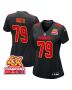 Donovan Smith 79 Kansas City Chiefs Super Bowl LVIII Champions 4X Fashion Game Women Jersey – Carbon Black