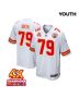 Donovan Smith 79 Kansas City Chiefs Super Bowl LVIII Champions 4X Game YOUTH Jersey – White