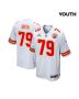 Donovan Smith 79 Kansas City Chiefs Super Bowl LVIII Patch Game YOUTH Jersey – White