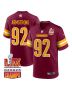 Dorance Armstrong 92 Washington Commanders Super Bowl LIX Champions Patch Game Men Jersey – Burgundy