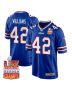 Dorian Williams 42 Buffalo Bills Super Bowl LIX Champions Patch Game Men Jersey – Royal
