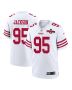 Drake Jackson 95 San Francisco 49ers NFC Champions Patch Game Men Jersey – White