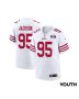 Drake Jackson 95 San Francisco 49ers Super Bowl LVIII Patch Game YOUTH Jersey – White