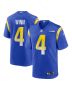 Dresser Winn 4 Los Angeles Rams Team Game Men Jersey – Royal