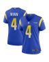 Dresser Winn 4 Los Angeles Rams Women Team Game Jersey – Royal