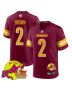 Dyami Brown 2 Washington Commanders Super Bowl LIX New Orleans Patch Game Men Jersey – Burgundy