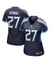 Eddie George 27 Tennessee Titans Women Game Retired Jersey – Navy
