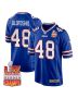 Edefuan Ulofoshio 48 Buffalo Bills Super Bowl LIX Champions Patch Game Men Jersey – Royal