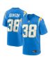 Emany Johnson 38 Los Angeles Chargers Team Game Men Jersey – Powder Blue