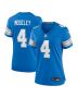 Emmanuel Moseley 4 Detroit Lions Women’s Team Game Jersey – Blue
