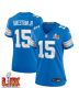 Ennis Rakestraw Jr. #15 Detroit Lions Super Bowl LIX Women’s Jersey – Blue