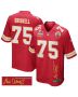 Ethan Driskell 75 Kansas City Chiefs Super Bowl LIX Champions Patch ‘New Orleans – The Ultimate Showdown’ EMBROIDERED Game Men Jersey – Red