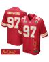 Felix Anudike-Uzomah 97 Kansas City Chiefs Super Bowl LIX Champions Patch ‘New Orleans – Where Passion Ignites’ EMBROIDERED Game Men Jersey – Red