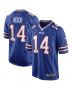 Frank Reich 14 Buffalo Bills Men Game Retired Jersey – Royal