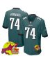 Fred Johnson 74 Philadelphia Eagles Super Bowl LIX New Orleans Patch Game Men Jersey – Midnight Green